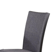 Easin Side Dining Chair Set of 2, Gray Polyester Contoured Back, Black Rubberwood - BM339263