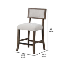 Asten Counter Stool Chair Set of 2, Dark Walnut Brown, Gray Seat - BM339266