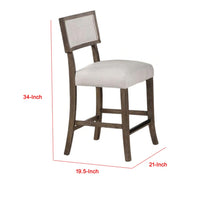 Asten Side Dining Chair Set of 2, Curved Back, Dark Walnut Brown, Gray Seat - BM339267