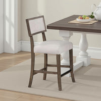 Asten Side Dining Chair Set of 2, Curved Back, Dark Walnut Brown, Gray Seat - BM339267