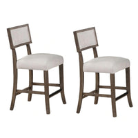 Asten Side Dining Chair Set of 2, Curved Back, Dark Walnut Brown, Gray Seat - BM339267