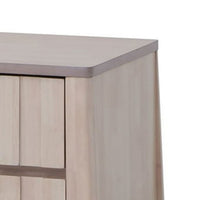 Vasu Nightstand, 2 Drawers, White Wash Solid Rubberwood, 21 Inch - BM339274