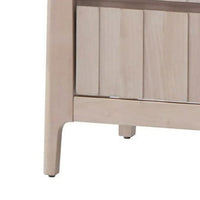 Vasu Nightstand, 2 Drawers, White Wash Solid Rubberwood, 21 Inch - BM339274
