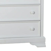 Toli Tall Dresser Chest, 5 Drawers w Round Knobs, White Solid Hardwood - BM339275