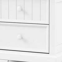 Toli Nightstand 2 Drawers w Round Knobs, White Solid Hardwood, 24 Inch - BM339277