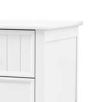Toli Nightstand 2 Drawers w Round Knobs, White Solid Hardwood, 24 Inch - BM339277