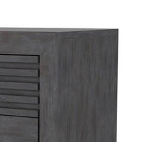 Biom Nightstand, 2 Drawers, Charcoal Brown Solid Hardwood, 24 Inch - BM339280