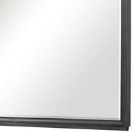 Osko 42 Inch Dresser Mirror, Rounded Edges, Black Poplar Wood - BM339292