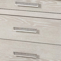 Loji Nightstand, 3 Drawers, White Marble Top, Weathered Gray, 29 Inch - BM339295