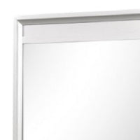 Broy 40 Inch Dresser Mirror, Champagne Gray Wood, Rounded Edges - BM339299