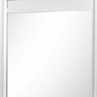 Broy 40 Inch Dresser Mirror, Champagne Gray Wood, Rounded Edges - BM339299