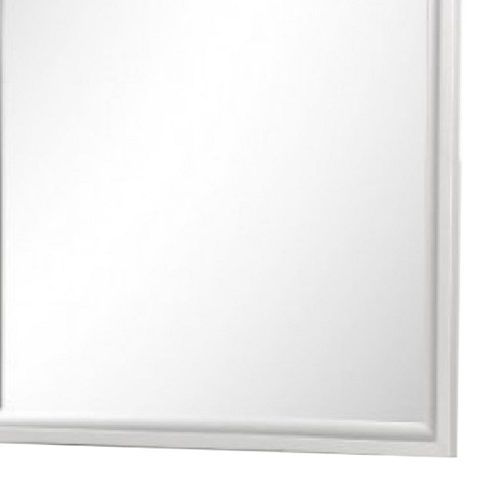 Broy 40 Inch Dresser Mirror, Champagne Gray Wood, Rounded Edges - BM339299