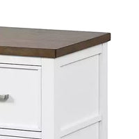 Tela Nightstand, 2 Drawers, Metal Handles, 25 Inch, White Pinewood - BM339307