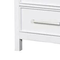 Tela Nightstand, 2 Drawers, Metal Handles, 25 Inch, White Pinewood - BM339307