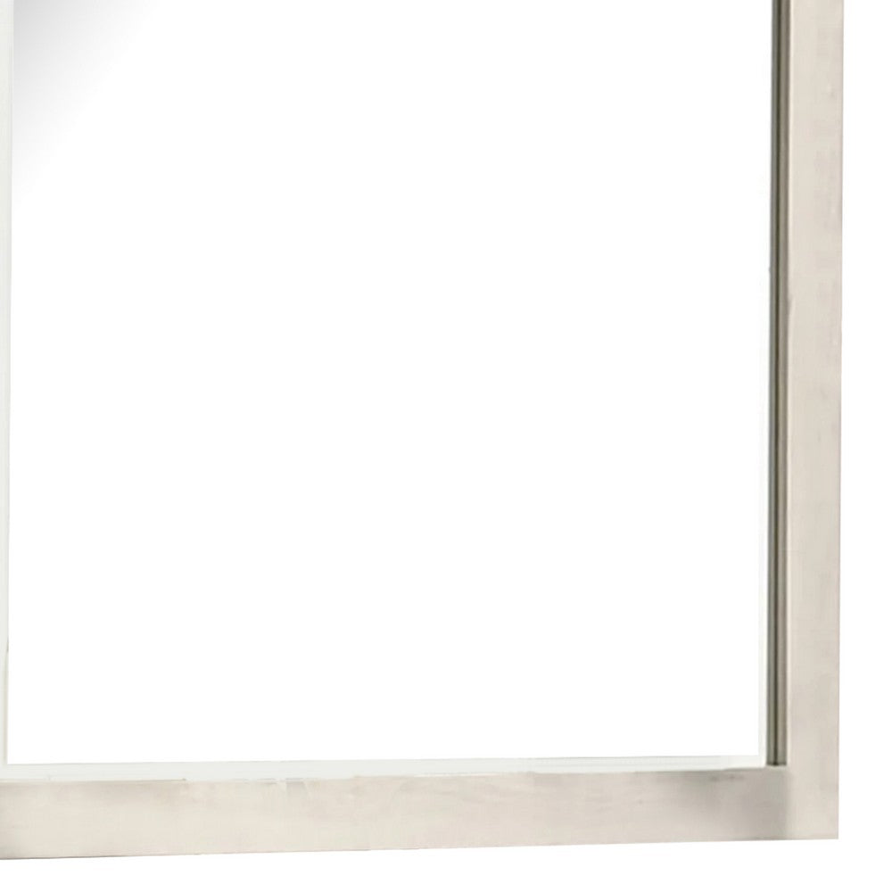 Hyao Dresser Mirror, White Wash Veneer, 38 Inch Square Frame - BM339310