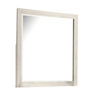 Hyao Dresser Mirror, White Wash Veneer, 38 Inch Square Frame - BM339310