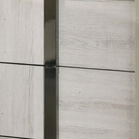 Hyao Nightstand, 26 Inch, 2 Drawers, Chrome Handles, White Wash Veneer - BM339311