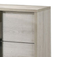 Hyao Nightstand, 26 Inch, 2 Drawers, Chrome Handles, White Wash Veneer - BM339311