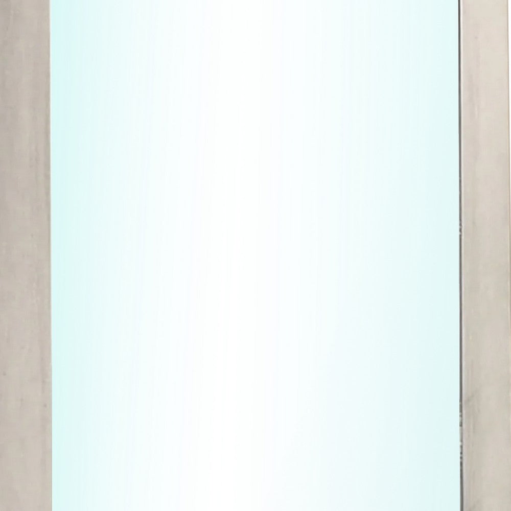 Nomi Dresser Mirror, 44 Inch White Wash Rectangular Wood Frame - BM339314
