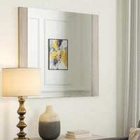 Nomi Dresser Mirror, 44 Inch White Wash Rectangular Wood Frame - BM339314