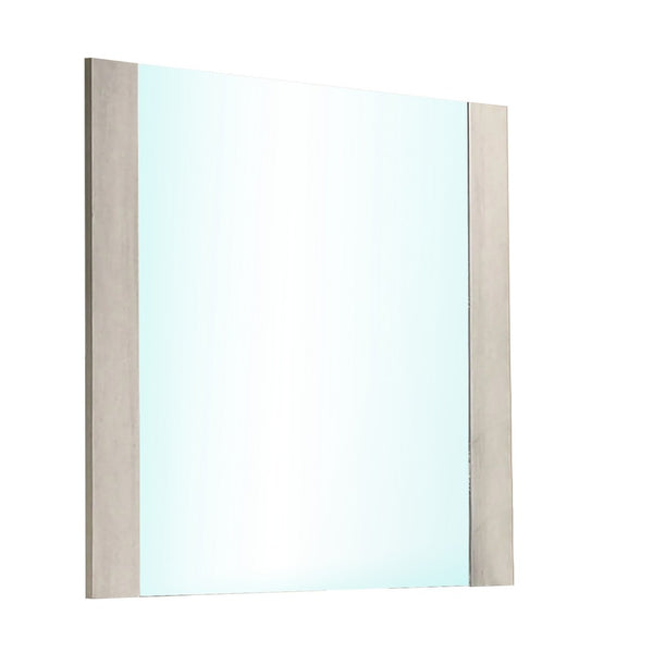 Nomi Dresser Mirror, 44 Inch White Wash Rectangular Wood Frame - BM339314