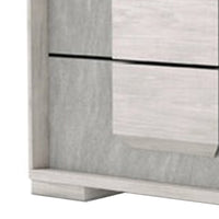 Nomi Nightstand, 2 Drawers and Melamine Top, Stone Gray Front, 24 Inch - BM339315