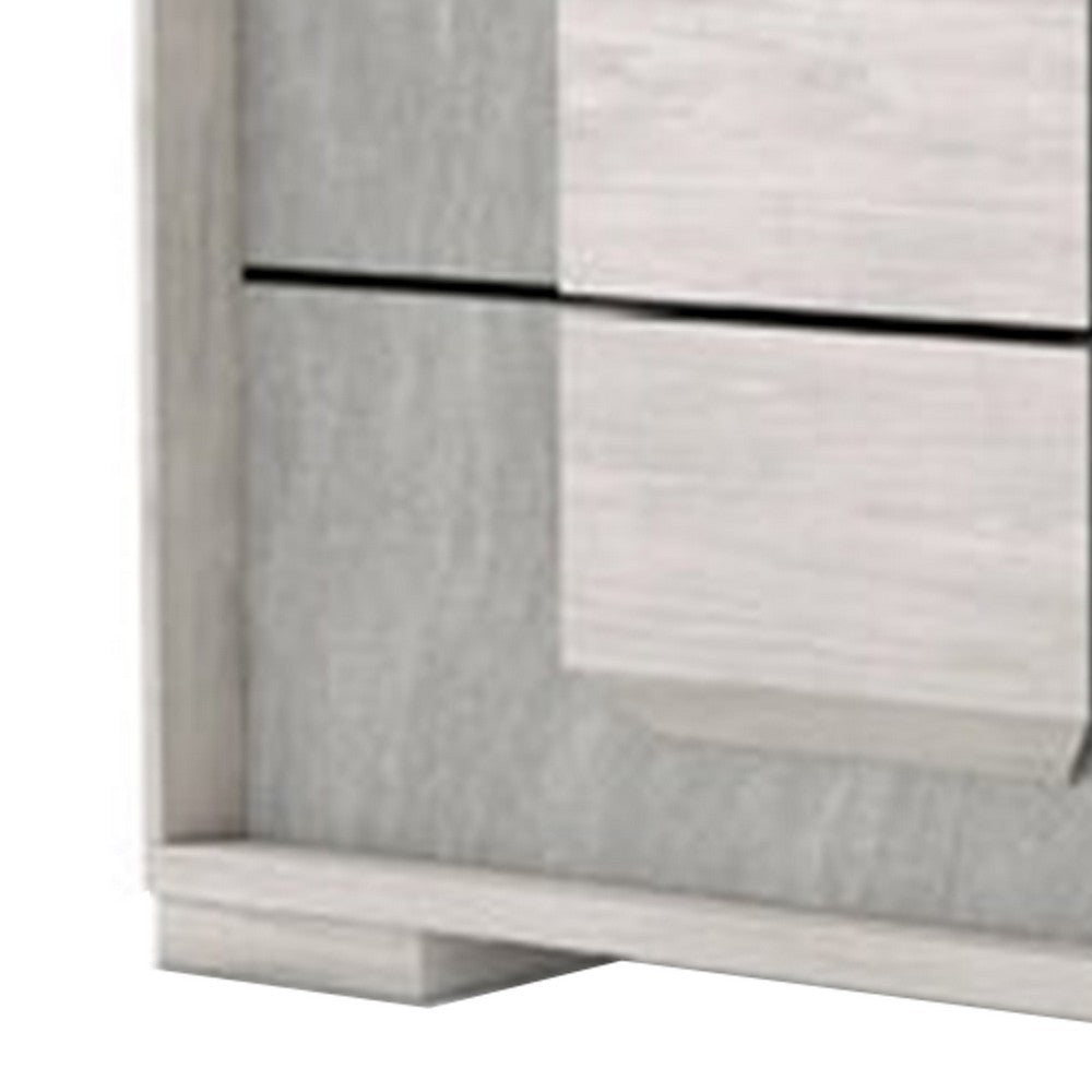 Nomi Nightstand, 2 Drawers and Melamine Top, Stone Gray Front, 24 Inch - BM339315