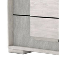 Nomi Nightstand, 2 Drawers and Melamine Top, Stone Gray Front, 24 Inch - BM339315