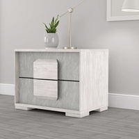 Nomi Nightstand, 2 Drawers and Melamine Top, Stone Gray Front, 24 Inch - BM339315