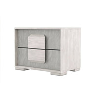 Nomi Nightstand, 2 Drawers and Melamine Top, Stone Gray Front, 24 Inch - BM339315