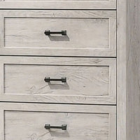 Miot Tall Dresser Chest, 4 Drawers w Metal Handles, White Wash Wood - BM339316