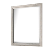 Miot Dresser Mirror, 39 Inch Square Wood Frame, White Wash - BM339318