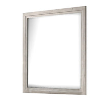Miot Dresser Mirror, 39 Inch Square Wood Frame, White Wash - BM339318