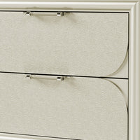 Zema Nightstand, 2 Drawers w Acrylic Handles, Silver Rubberwood, 30 Inch - BM339320