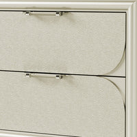 Zema Nightstand, 2 Drawers w Acrylic Handles, Silver Rubberwood, 30 Inch - BM339320