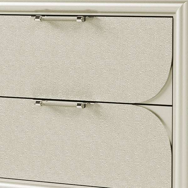 Zema Nightstand, 2 Drawers w Acrylic Handles, Silver Rubberwood, 30 Inch - BM339320