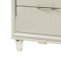 Zema Nightstand, 2 Drawers w Acrylic Handles, Silver Rubberwood, 30 Inch - BM339320