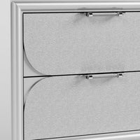 Dima Nightstand, 2 Drawers w Acrylic Handles, White Rubberwood, 24 Inch - BM339323