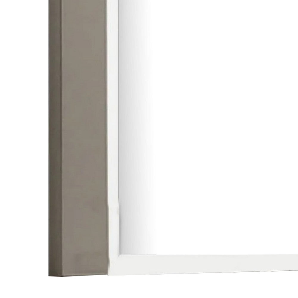 Suni Dresser Mirror, 40 Inch, Sleek Light Taupe Wood, Frameless Design - BM339326