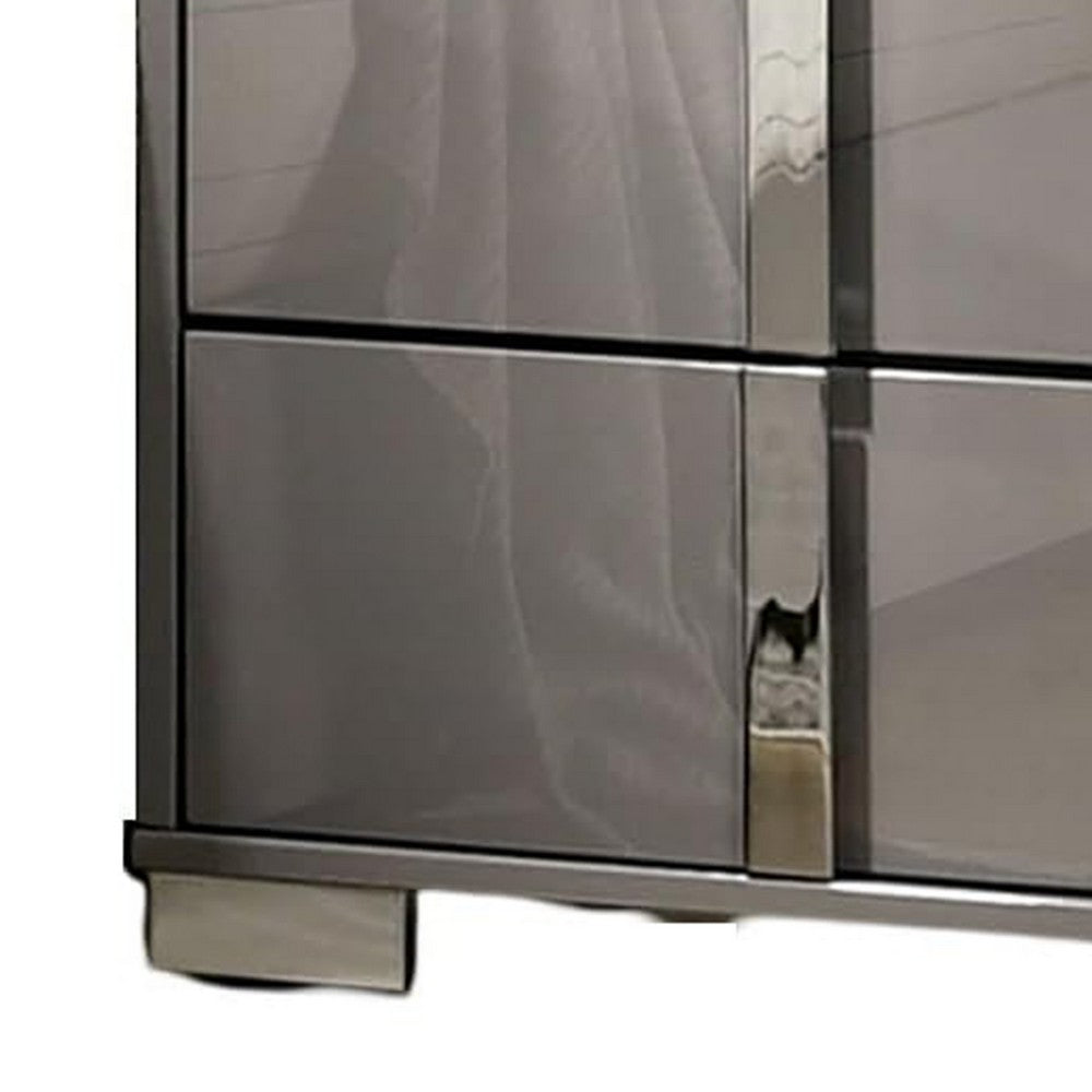 Suni Nightstand, Light Taupe Wood with UV Finish, 2 Drawers, 24 Inch - BM339327