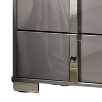 Suni Nightstand, Light Taupe Wood with UV Finish, 2 Drawers, 24 Inch - BM339327