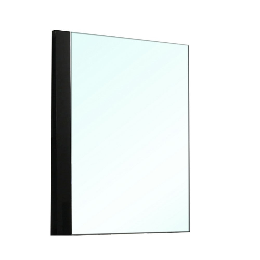 Suni Dresser Mirror, 40 Inch, Sleek Piano Black Wood, Frameless Design - BM339330
