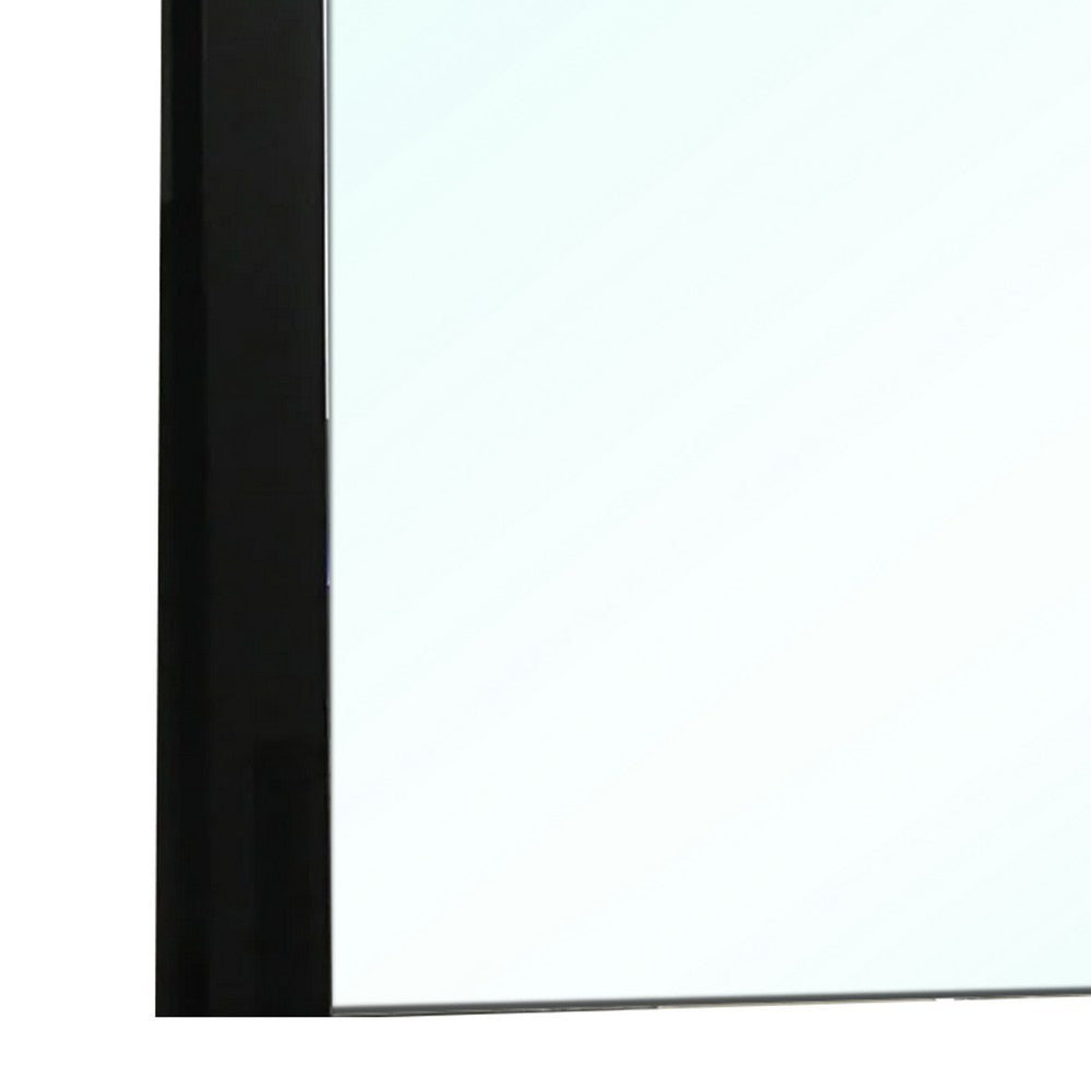 Suni Dresser Mirror, 40 Inch, Sleek Piano Black Wood, Frameless Design - BM339330
