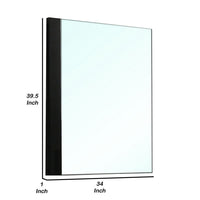 Suni Dresser Mirror, 40 Inch, Sleek Piano Black Wood, Frameless Design - BM339330