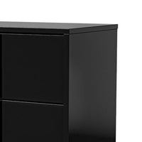 Suni Nightstand, Piano Black Wood with UV Finish, 2 Drawers, 24 Inch - BM339331