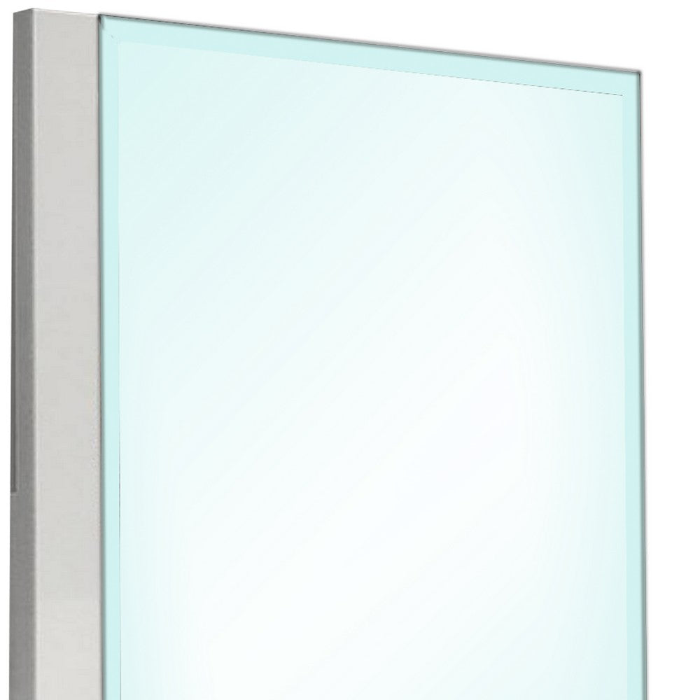 Suni Dresser Mirror, 40 Inch, Sleek White Wood, Frameless Design - BM339334