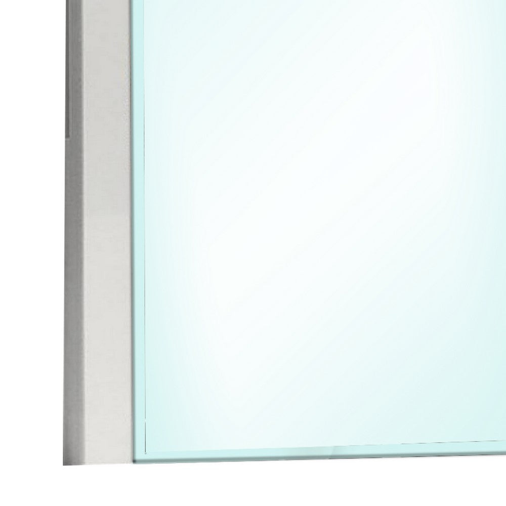 Suni Dresser Mirror, 40 Inch, Sleek White Wood, Frameless Design - BM339334