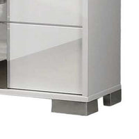 Suni Nightstand, Glossy White Wood with UV Finish, 2 Drawers, 24 Inch - BM339335