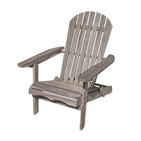 Geli Outdoor Adirondack Chair, Slatted Back, Gray Eucalyptus Wood - BM339336