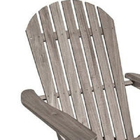 Geli Outdoor Adirondack Chair, Slatted Back, Gray Eucalyptus Wood - BM339336
